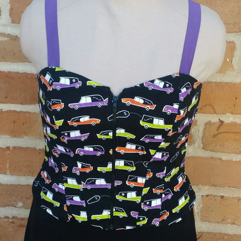 Hearse print Corset style top L / XL